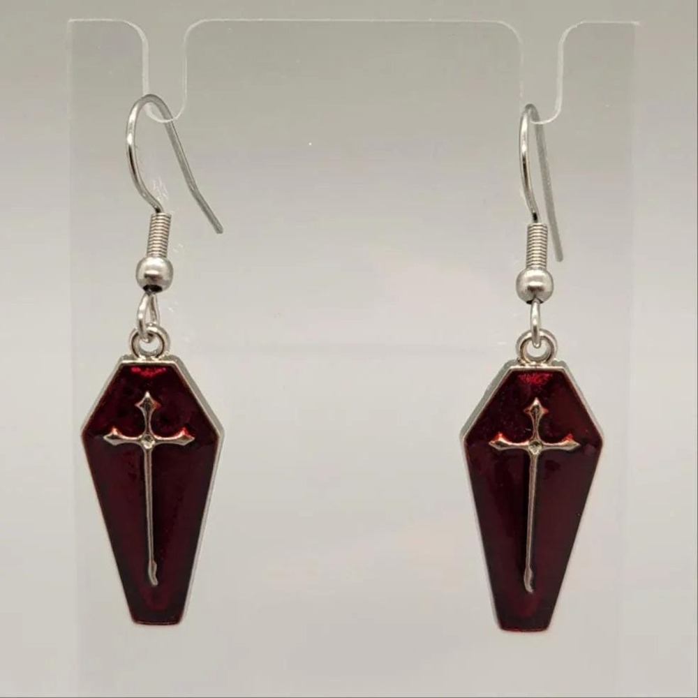 Coffin Dangle Earrings Gothic Jewelry Halloween